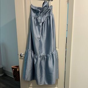 Petal & Pup Light Blue Maxi Dress with Bow Detail